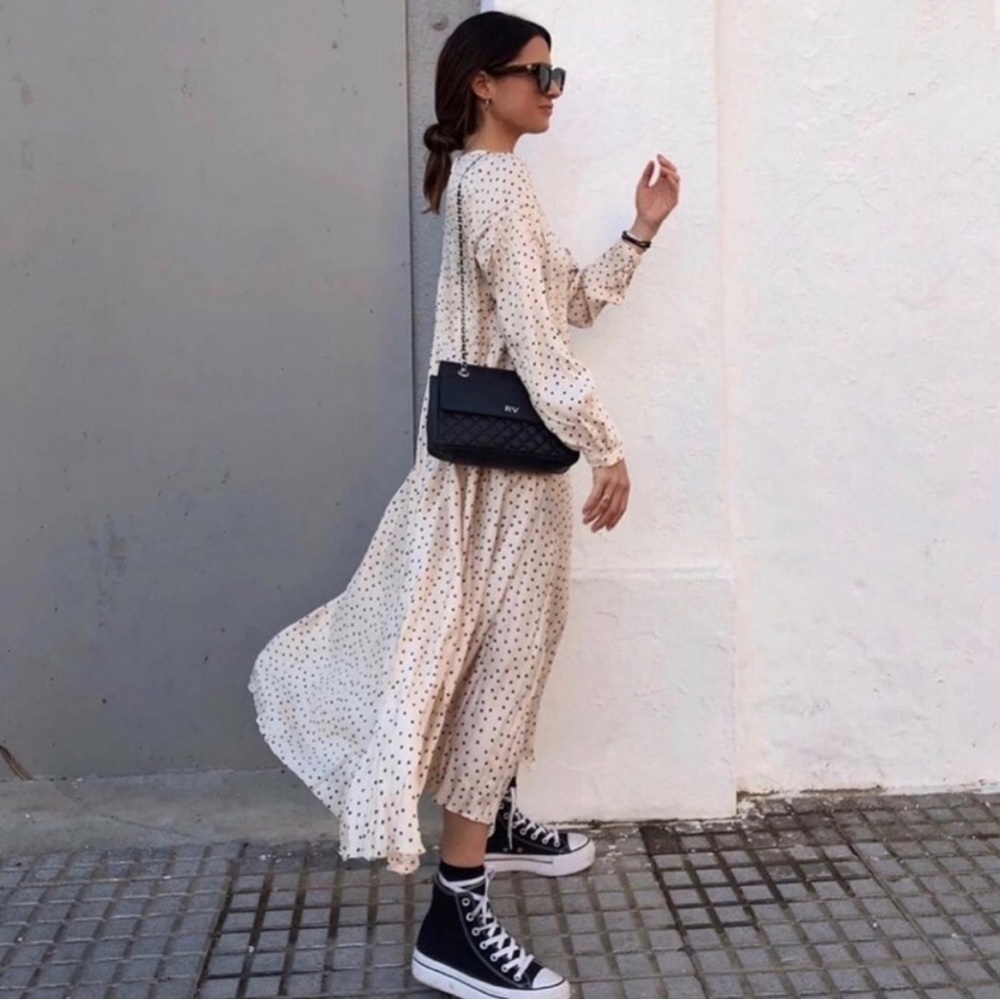Zara Polka Dot Midi Dress